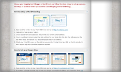 Image of tutorials on the Web site: Learning to Blog, Blogging to Learn