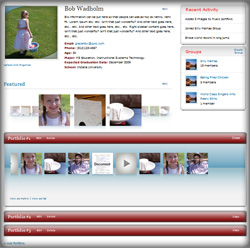 A screen shot of the CultureU personal profile page with portfolios