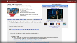 Web 2.0 and Participatory E-learning graduate course Web site with Web search widget